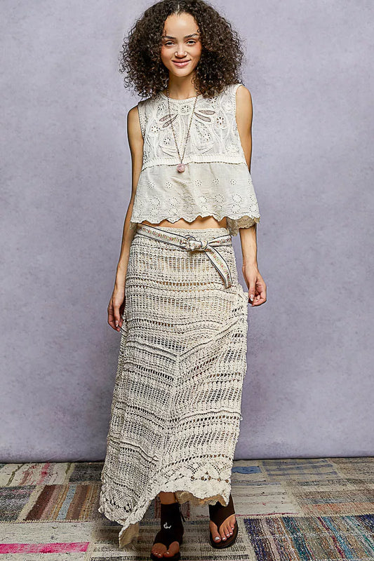 POL Boho Crochet Knit Maxi Skirt - Tigbul's Variety Fashion Shop