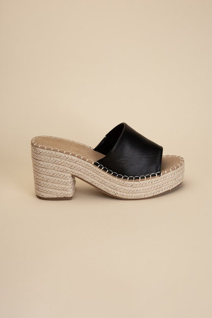 LOCK-1 Espadrille Mule Heels - Tigbuls Variety Fashion