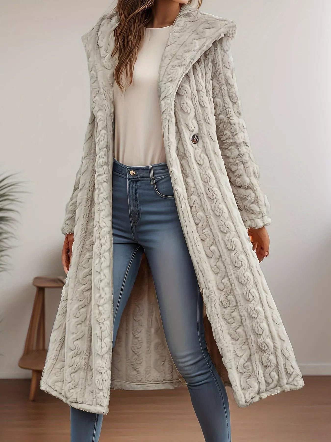 Sherpa Longline Hooded Coat - Tigbul's Variety Fashion Shop