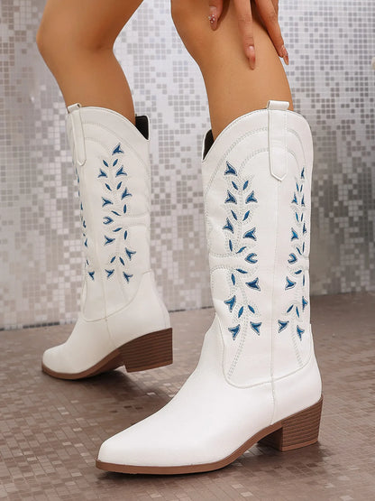 Point Toe Block Heels Boots - Tigbul's Variety Fashion Shop