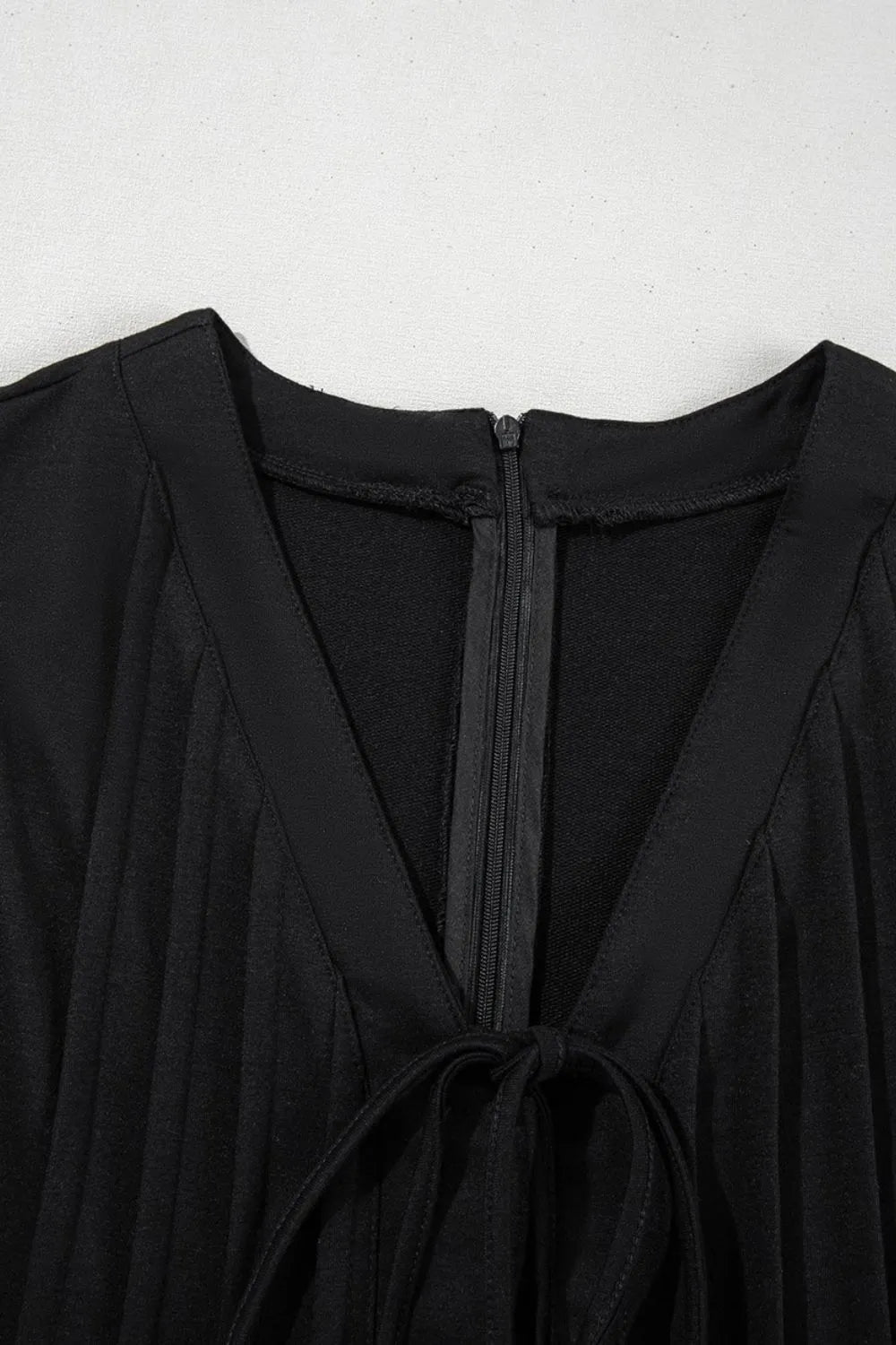 Tie V Neck Pintuck Sleeveless Loose Romper - Tigbul's Variety Fashion Shop