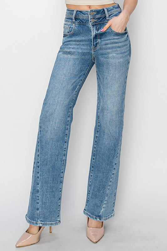 RISEN High Rise Ankle Straight Jeans - Tigbul's Variety Fashion Shop