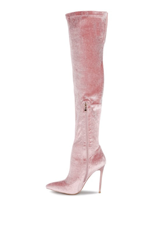 Stiletto Velvet Over The Knee Boots - Tigbuls Variety Fashion