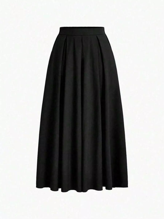 Elastic Waist Pleated Detail Skirt - Tigbul's Variety Fashion Shop