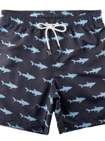 Men's Drawstring Printed Swim Shorts - Tigbul's Variety Fashion Shop