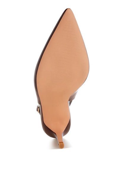 Jaoba Pointed Toe Pin Buckle Slingbacks - Tigbul's Variety Fashion Shop