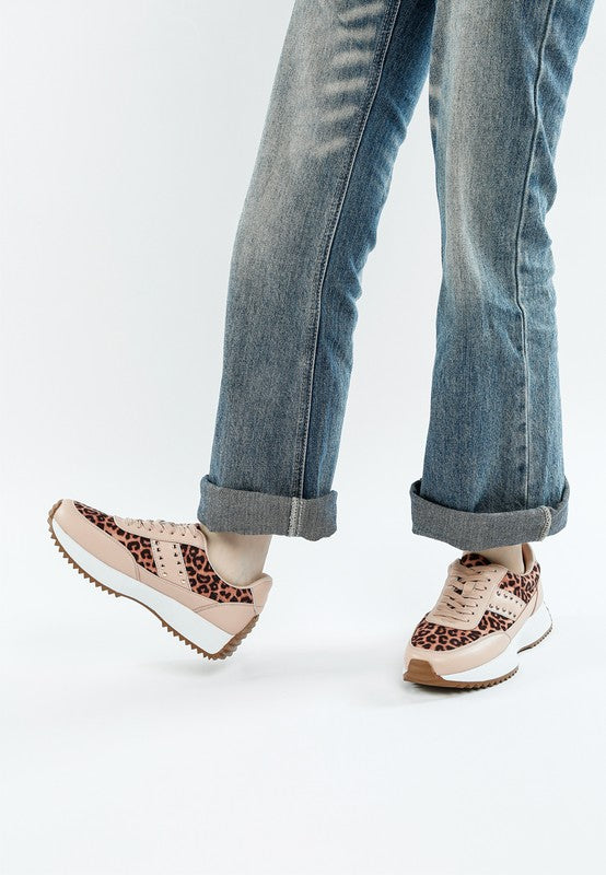 Lepark Real Leather Leopard Print Sneakers - Tigbul's Variety Fashion Shop