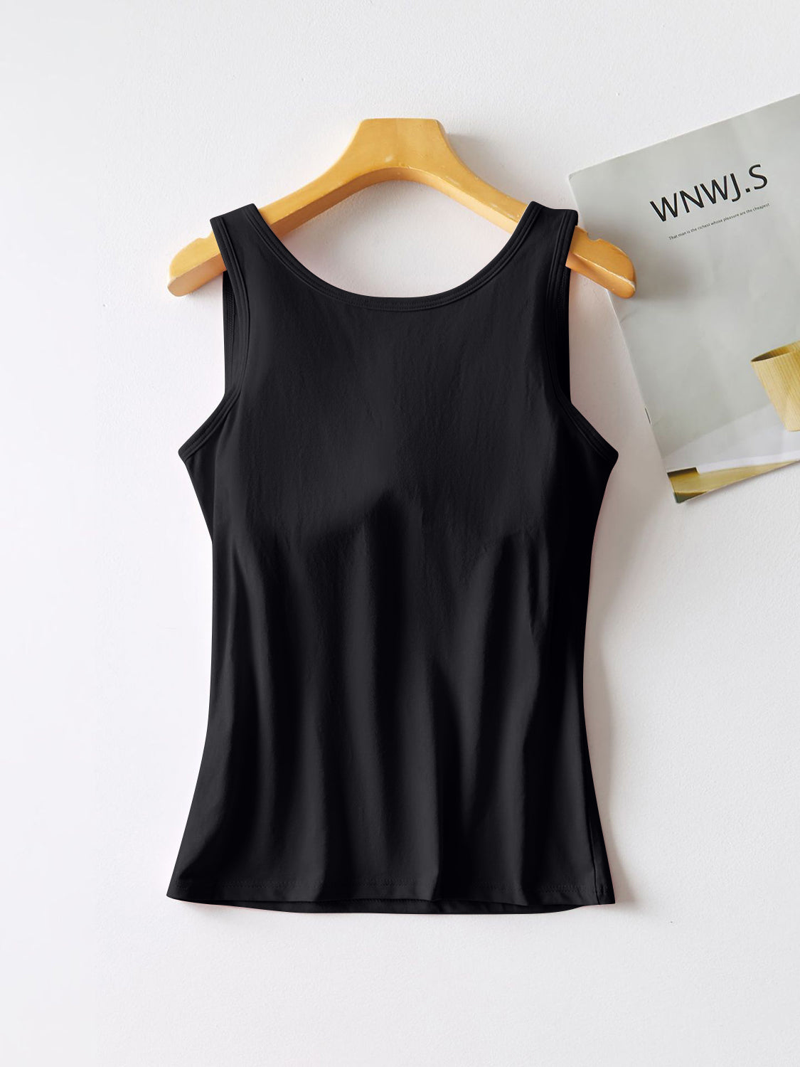 Round Neck Tank with Bra - Tigbul's Variety Fashion Shop