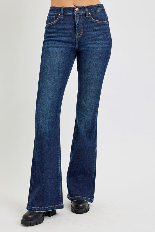 RISEN Full Size High Rise Flare Jeans with Pockets - Tigbul's Variety Fashion Shop