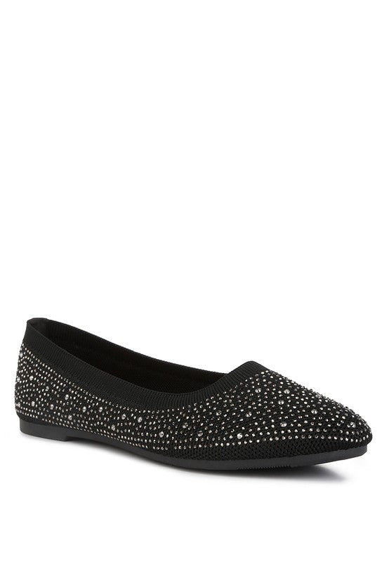 Splash Rhinestones Embellished Ballet Flats - Tigbuls Variety Fashion