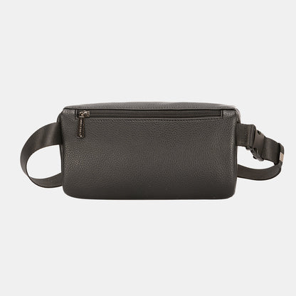David Jones PU Leather Double Zipper Adjustable Belt Bag - Tigbuls Variety Fashion