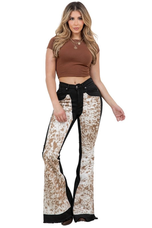 Rodeo Bell Bottom Blk/Brown- Inseam 34 - Tigbul's Variety Fashion Shop