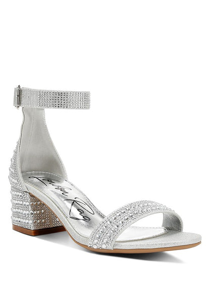 Twerky Rhinestones Embellished Block Sandals - Tigbul's Variety Fashion Shop