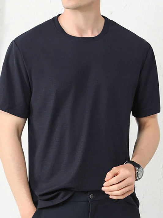 Men's Plus Size Round Neck Short Sleeve T-Shirt - Tigbul's Variety Fashion Shop
