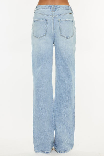 Kancan Distressed High Waist Straight Jeans - Tigbul's Variety Fashion Shop