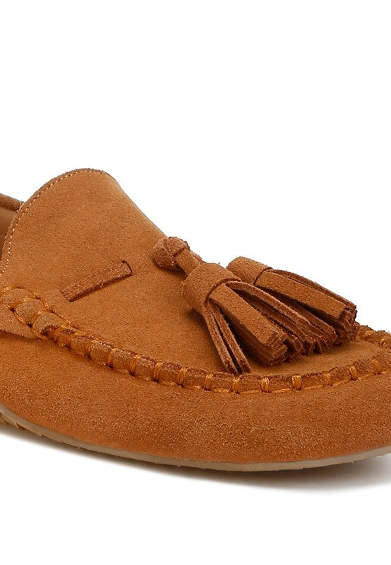 Kipstar Real Suede Leather Tassel Loafers - Tigbul's Variety Fashion Shop