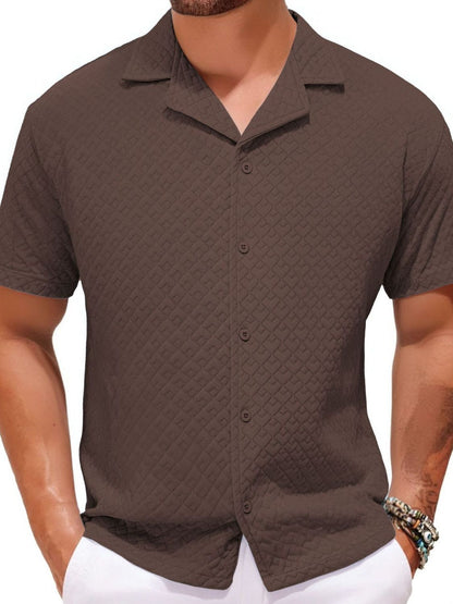 Men's Plus Size Button Down Short Sleeve Shirt - Tigbul's Variety Fashion Shop