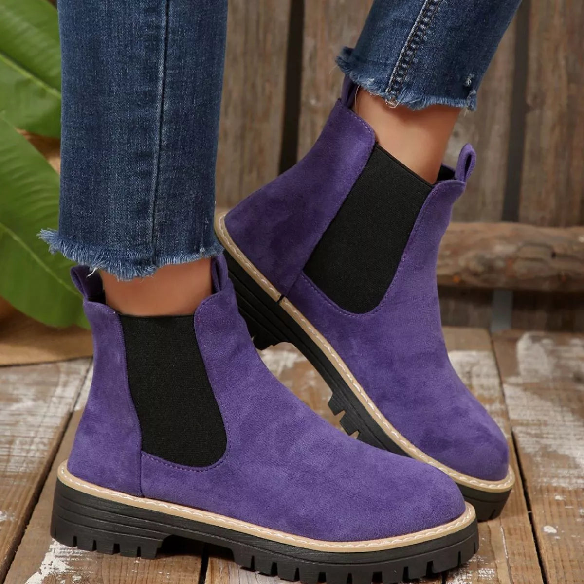 Round Toe Block Heels Boots - Tigbul's Variety Fashion Shop