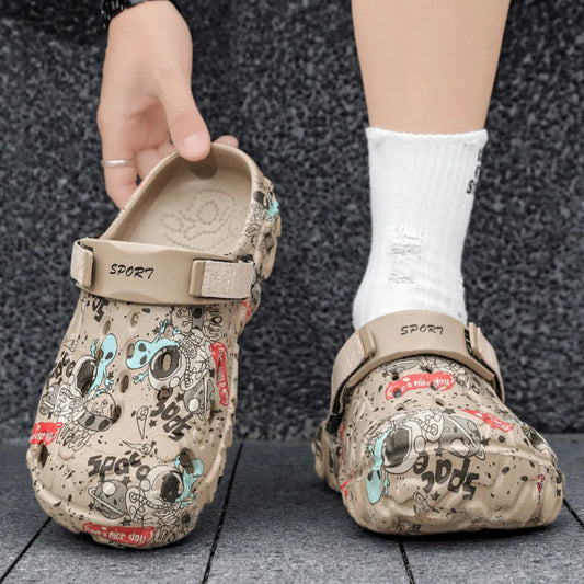 Men's Printed Platform Sandals - Tigbul's Variety Fashion Shop