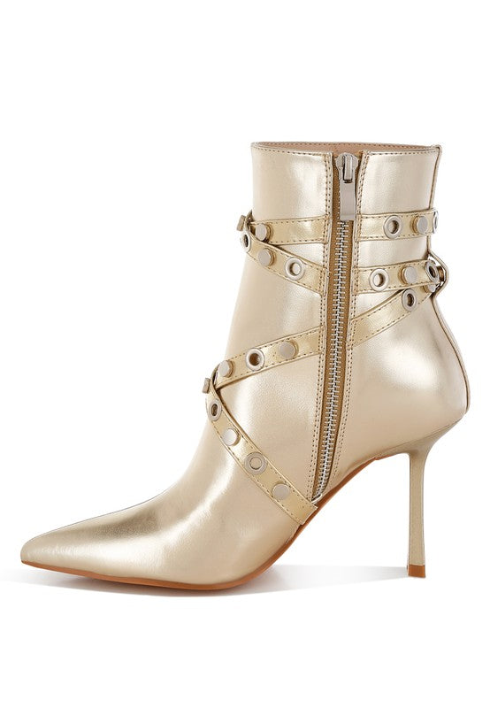 Jaunts Eyelets & Studs Harness Ankle Boots - Tigbul's Variety Fashion Shop