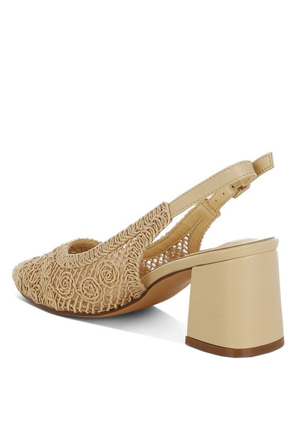 Tolina Woven Design Slingback Sandals - Tigbul's Variety Fashion Shop