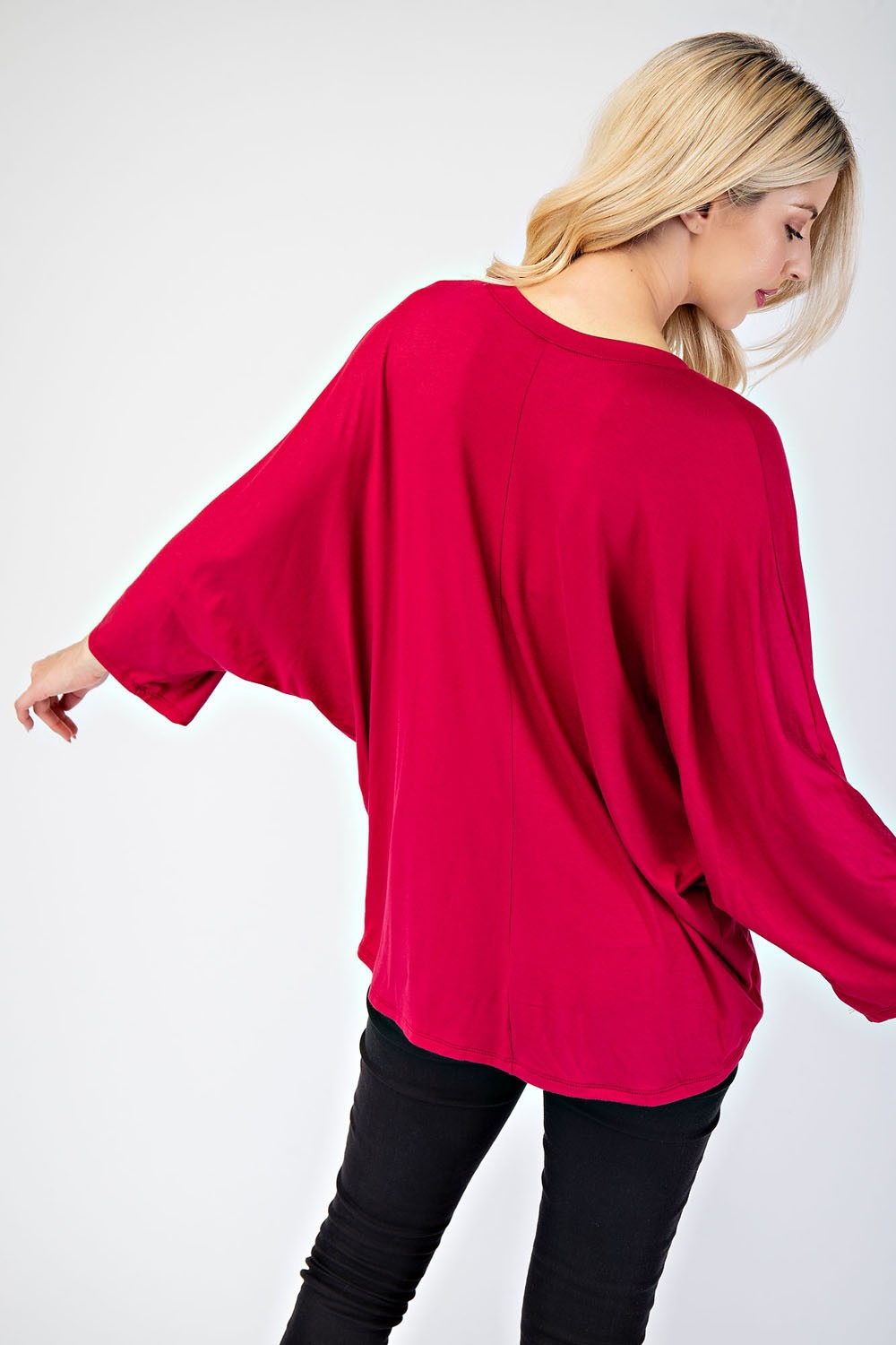 Celeste Full Size Notched Three-Quarter Sleeve Blouse - Tigbul's Variety Fashion Shop