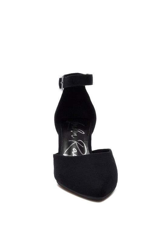 Rozita Microfiber Block Heel Sandals - Tigbul's Variety Fashion Shop