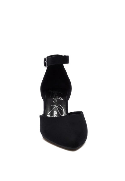 Rozita Microfiber Block Heel Sandals - Tigbul's Variety Fashion Shop