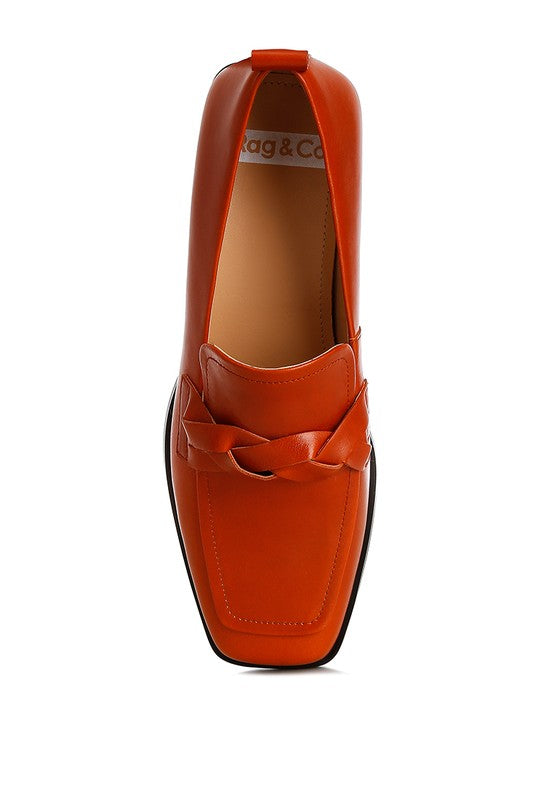 Rag & Co Hostess Genuine Leather Braided Loafers - Tigbul's Variety Fashion Shop