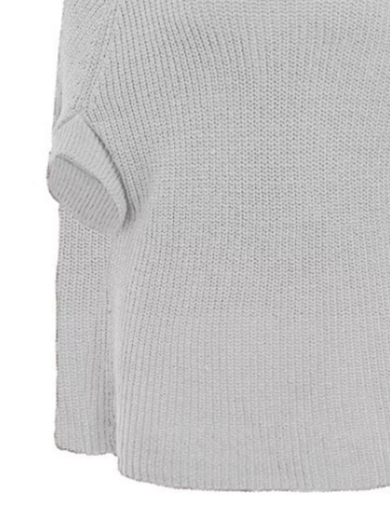 Full Size Turtleneck Knitted Cape Sweater Plus Size - Tigbul's Variety Fashion Shop