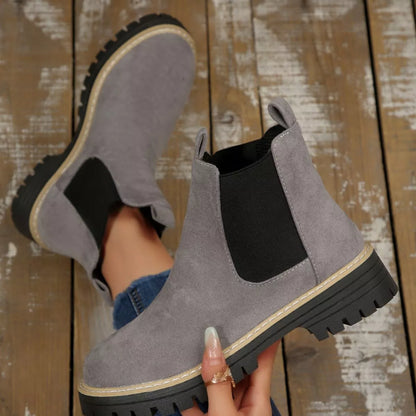 Round Toe Block Heels Boots - Tigbul's Variety Fashion Shop