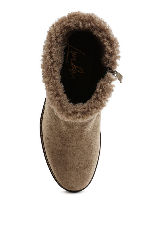 Big horn Faux Fur Harness Boots - Tigbul's Variety Fashion Shop