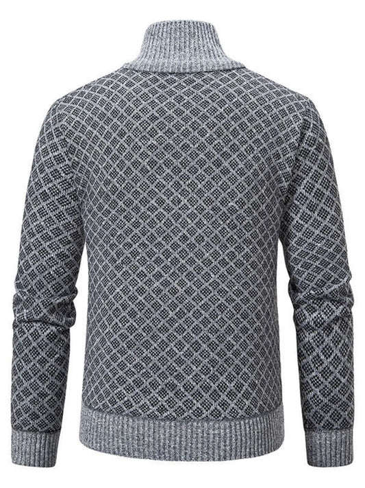 Men's Plus Size Zip-Up Knit Cardigan - Tigbul's Variety Fashion Shop