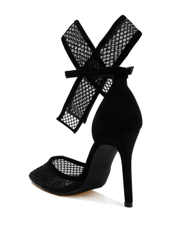 Regenta Big Bow Detail Stiletto Sandals - Tigbul's Variety Fashion Shop