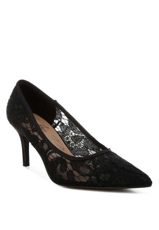 Masega Stiletto Heel Lace Pumps - Tigbul's Variety Fashion Shop