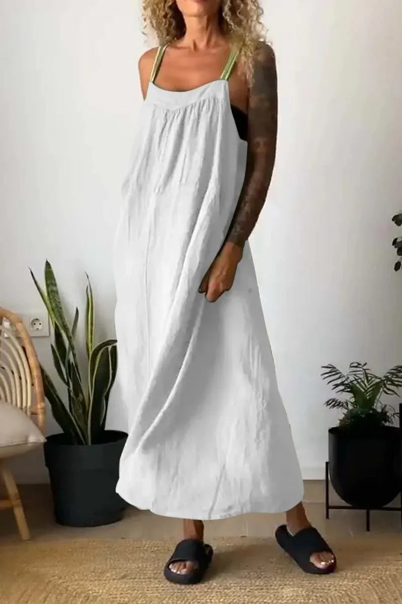 Ruched Cami Maxi Dress with Pockets Size Small - 5XL Plus - Tigbul's Variety Fashion Shop