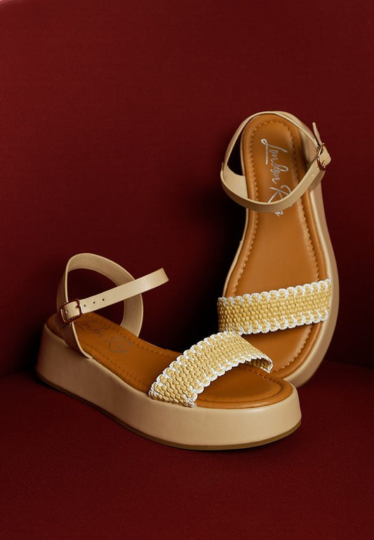 Anglong Raffia Flatform Sandals - Tigbul's Variety Fashion Shop