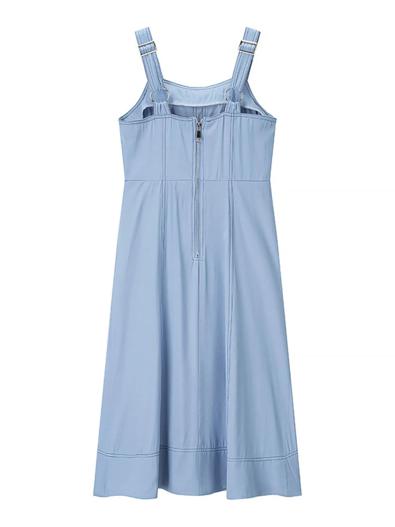 Wide Strap Sweetheart Neck Denim Dress - Tigbul's Variety Fashion Shop