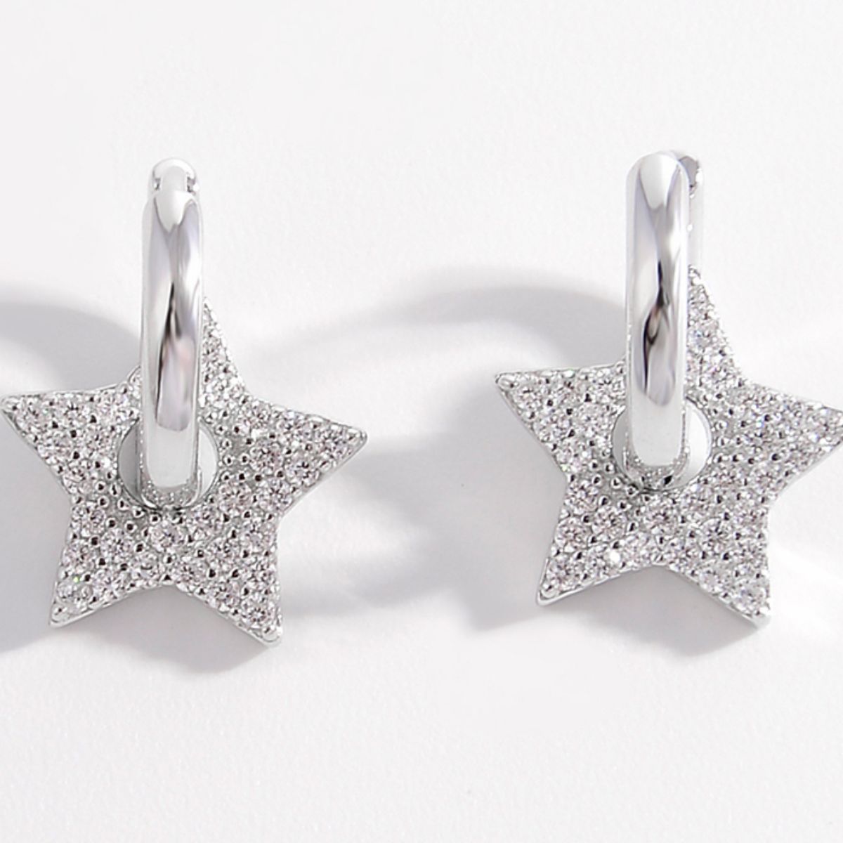 925 Sterling Silver Zircon Star Earrings - Tigbuls Variety Fashion