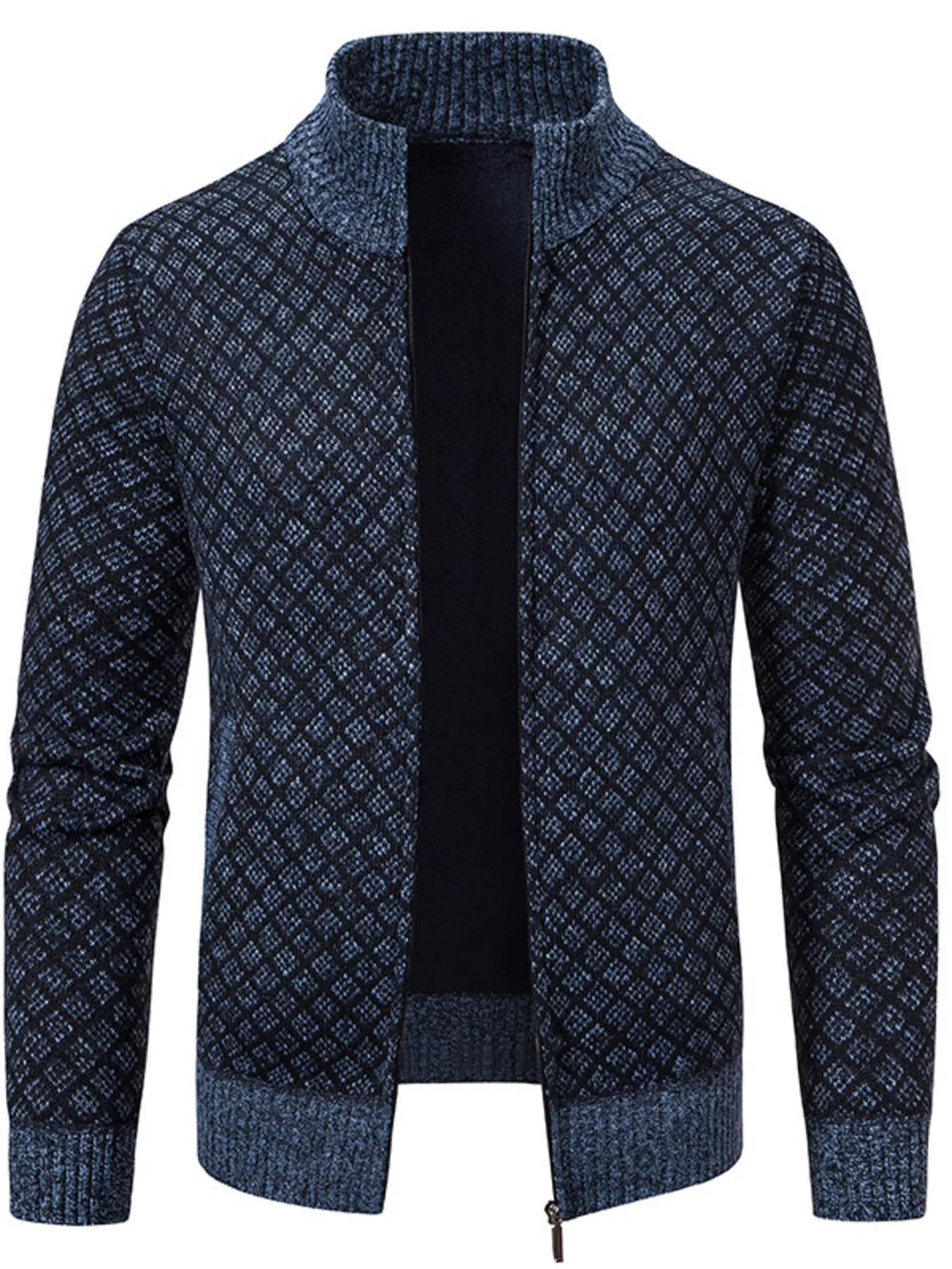 Men's Plus Size Zip-Up Knit Cardigan - Tigbul's Variety Fashion Shop