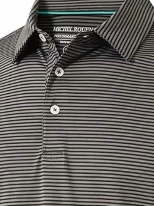 Men's Full Size Striped Short Sleeve Polo Plus Size - Tigbul's Variety Fashion Shop