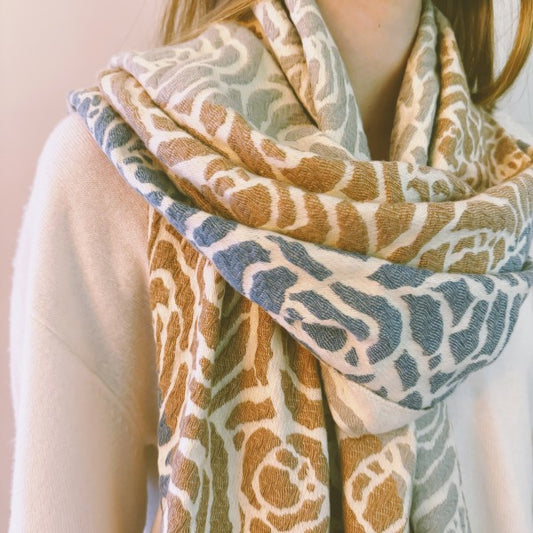 Lovely Rose Print Pattern Luxe Scarf - Tigbul's Variety Fashion Shop