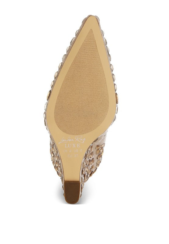 Trend Titan Diamante Slim Wedge Heel Boots - Tigbul's Variety Fashion Shop