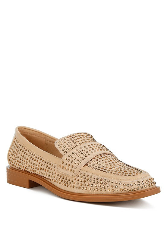 Hobbs Rhinestones Embellished Loafers - Tigbul's Variety Fashion Shop