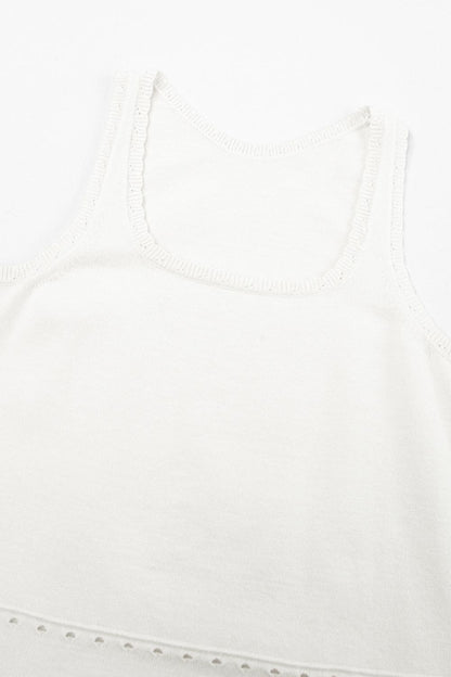 Square Neck Wide Strap Sweater Tank - Tigbul's Variety Fashion Shop