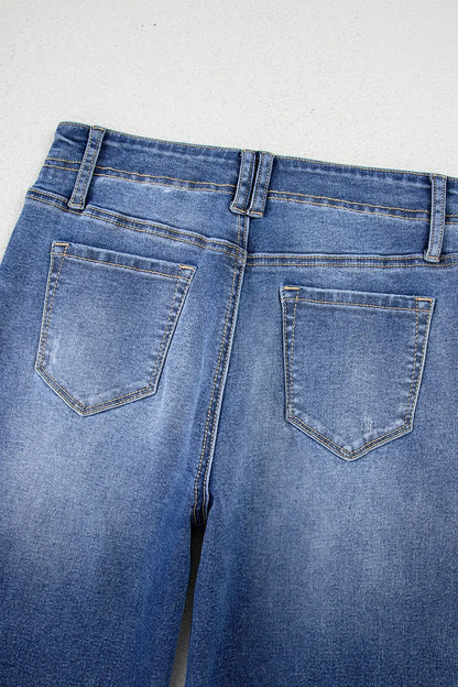 High-Waisted Wide-Leg Vintage Wash Jeans - Tigbul's Variety Fashion Shop