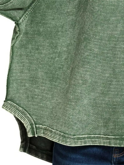 Zenana Acid Washed Exposed-Seam Sweatshirt - Tigbul's Variety Fashion Shop