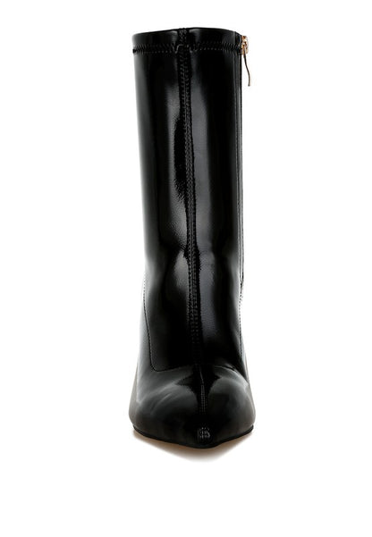 Gaias Fantasy Heel Patent Faux Leather Boots - Tigbul's Variety Fashion Shop