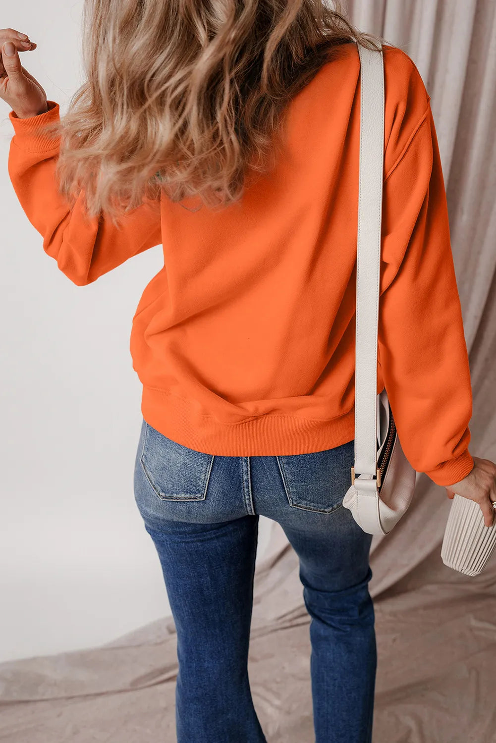 Letter Round Neck Long Sleeve Sweatshirt - Tigbul's Variety Fashion Shop