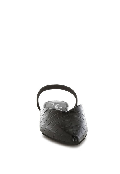 Renata Fantasy Heel Croco Mules - Tigbul's Variety Fashion Shop